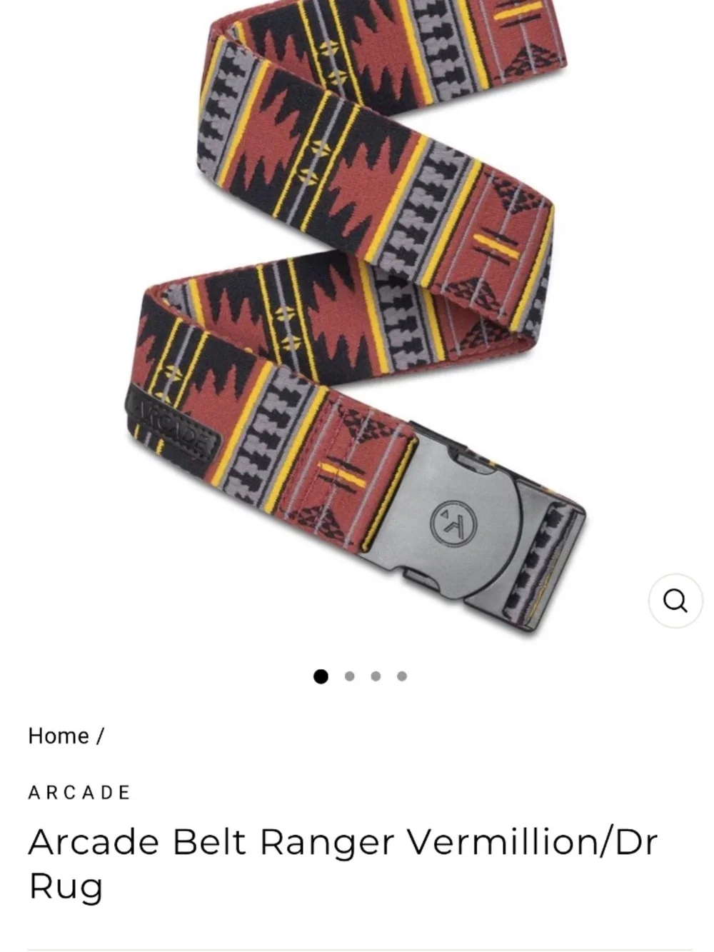 Arcade Red and Black Patterned Webbing Belt